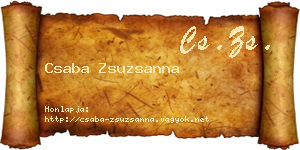 Csaba Zsuzsanna névjegykártya